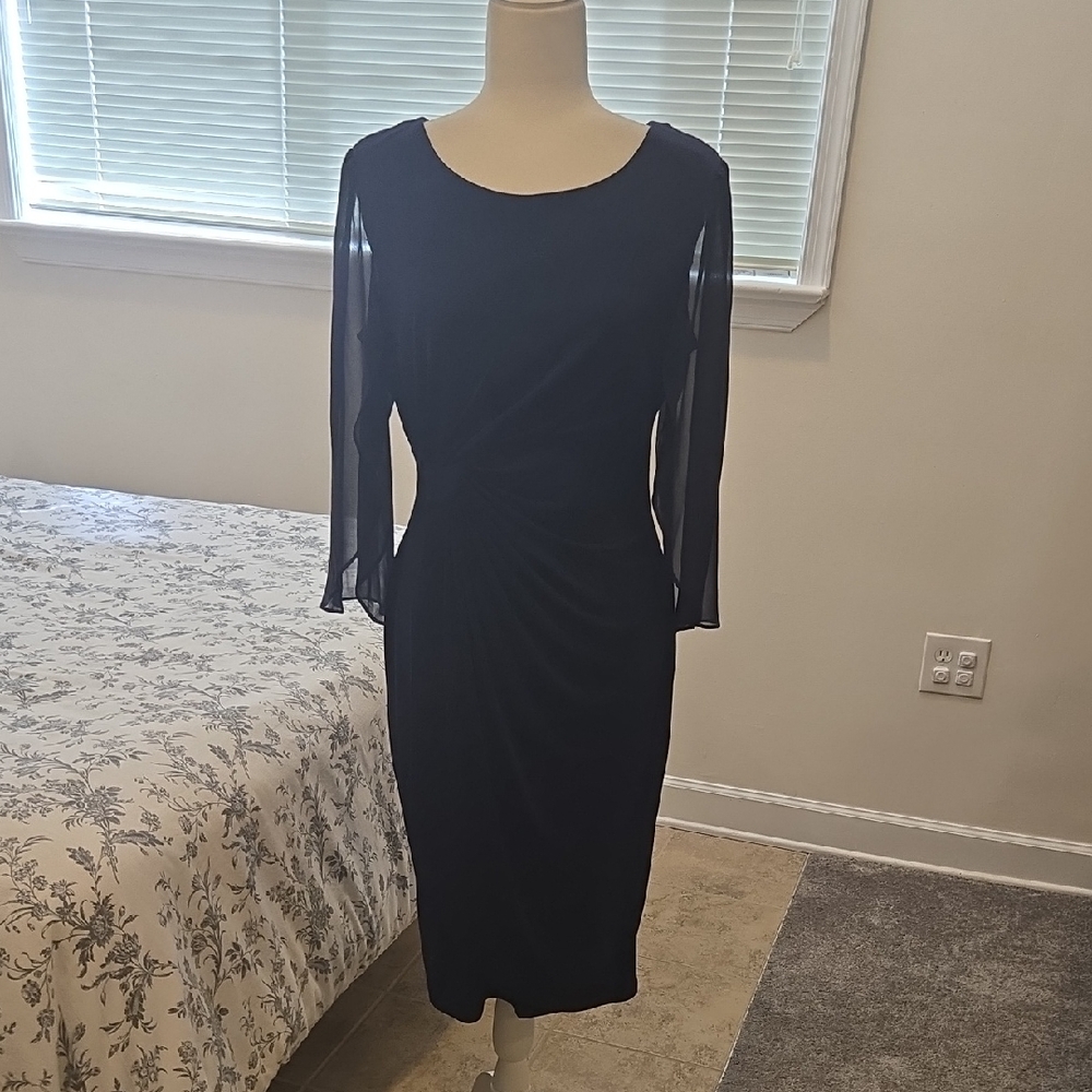 Connected Apparel Navy Long Sleeve Dress